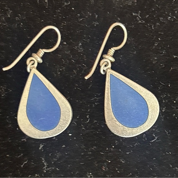 Laurel Burch Silver and Blue Teardrop Earrings - Picture 5 of 6